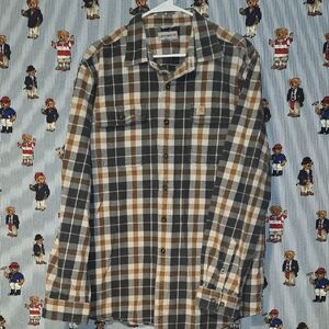 Carhartt Flannel Shirt Men's Large Gray Plaid Midweight Original Fit 102815 066
